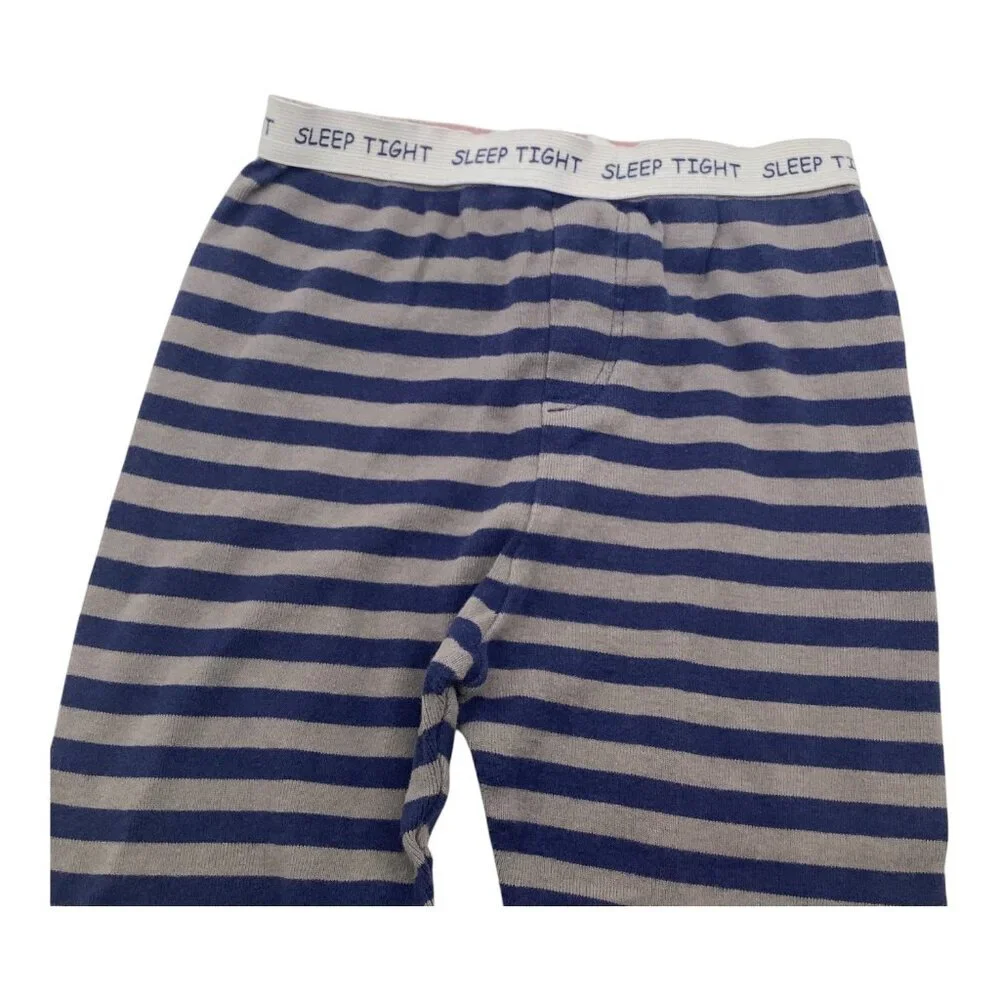 Sleep Tight Pajama Pants Grey & Blue Baby Girl Sz 24M‎ Striped Elastic Waistband